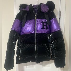 REELISTIK NYC Men’s Faux Fur Hooded Puffer Jacket Size XL